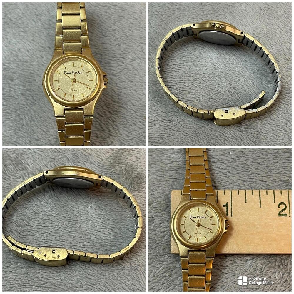 Pierre Cardin Watch Women Gold Tone Dial 6-7” Adjustable Strap ( Parts/Repair )